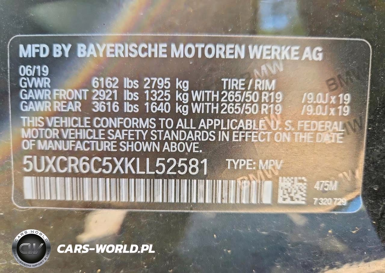 2019 BMW X5 xDrive40I VIN:5UXCR6C5XKLL52581 - 14