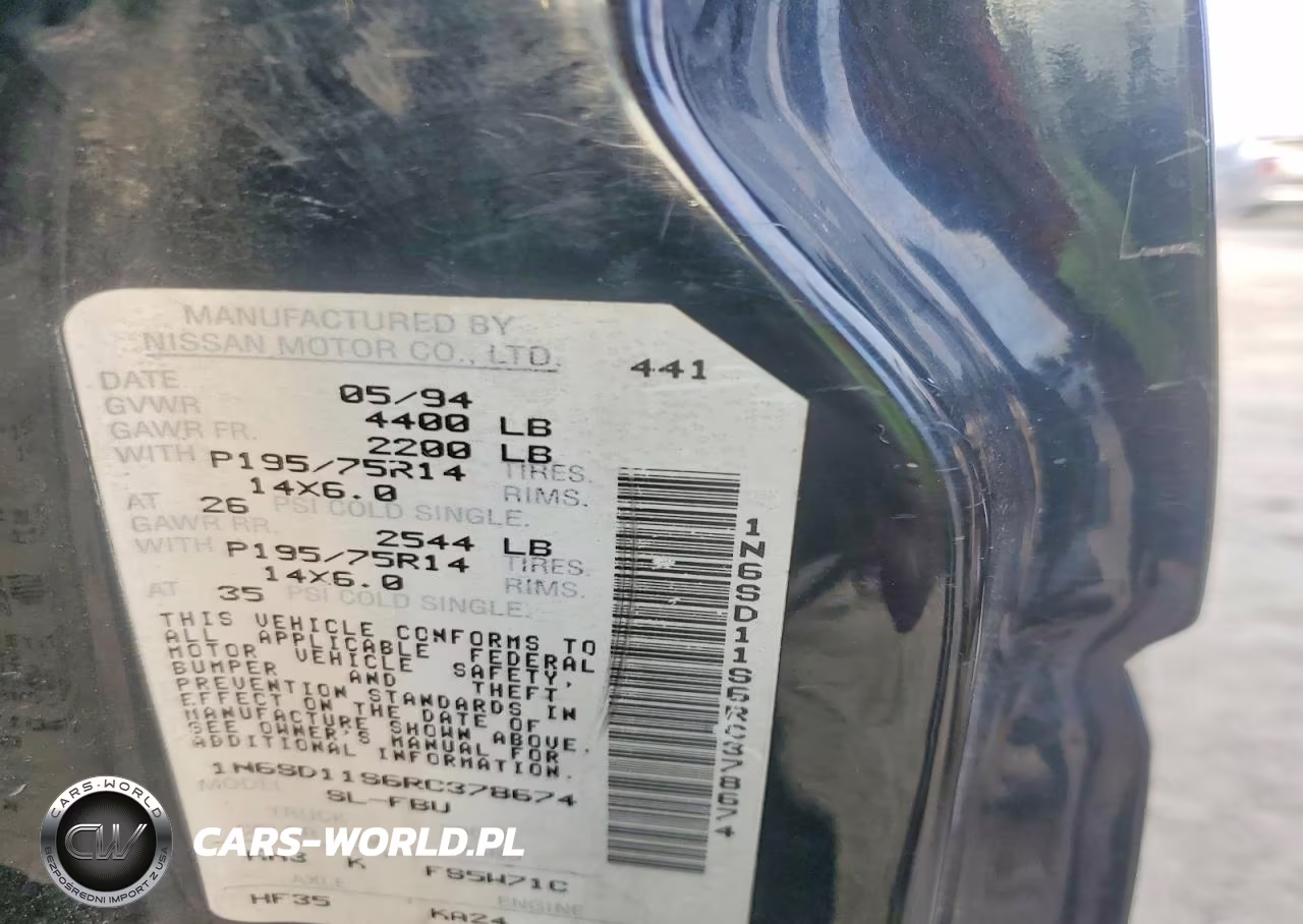 1994 Nissan Truck Base VIN:1N6SD11S6RC378674 - 12