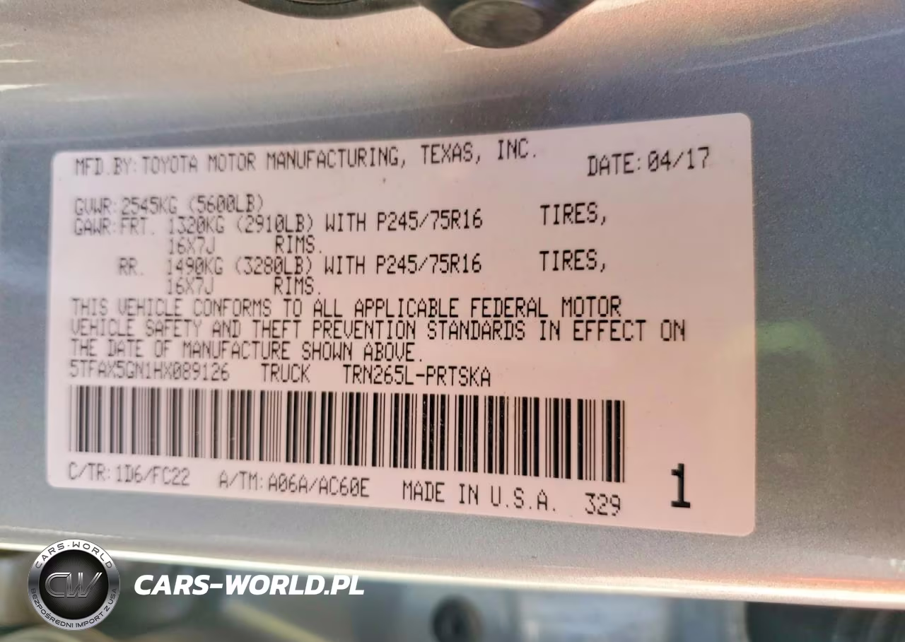 2017 Toyota Tacoma Sr5 VIN:5TFAX5GN1HX089126 - 12