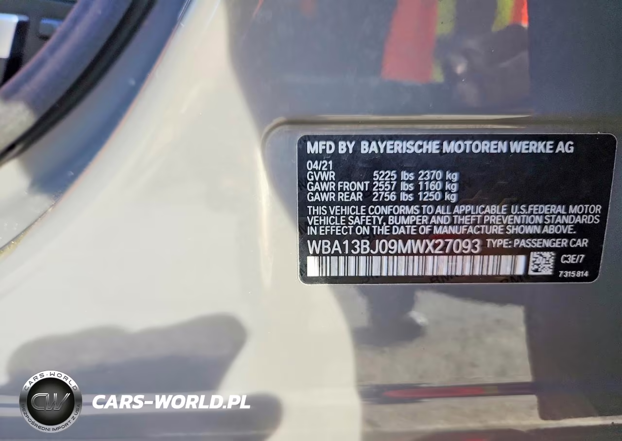 2021 BMW 530 Xi VIN:WBA13BJ09MWX27093 - 12