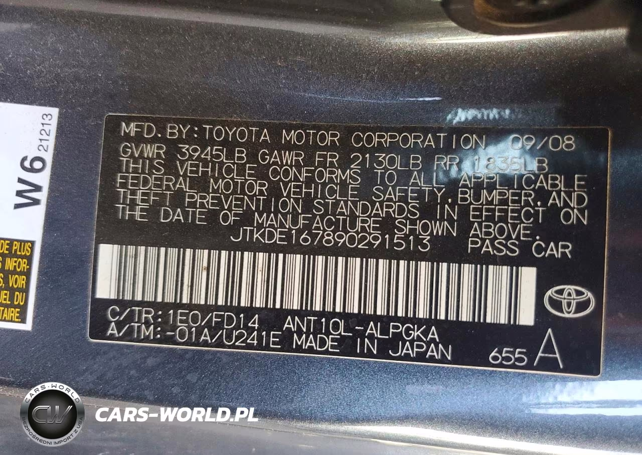 2009 Scion Tc Base VIN:JTKDE167890291513 - 12