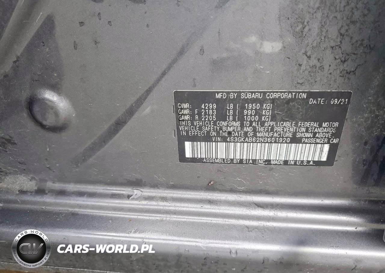 2022 Subaru Impreza VIN:4S3GKAB62N3601920 - 13