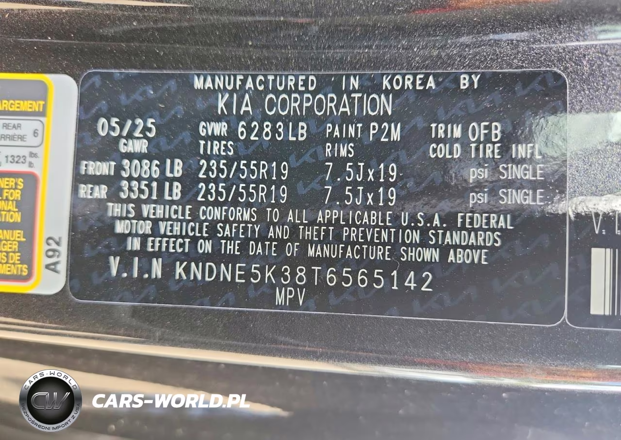 2026 Kia Carnival Sx Prestige VIN:KNDNE5K38T6565142 - 13