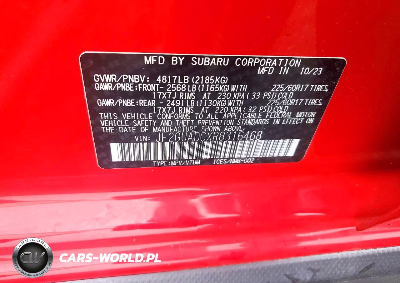 2024 Subaru Crosstrek Premium VIN:JF2GUADCXR8316468 - 13