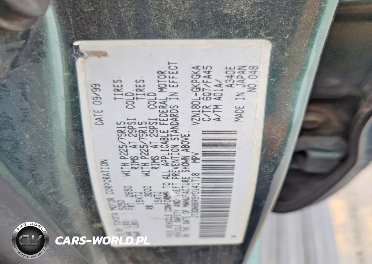 2000 Toyota 4Runner Sr5 VIN:JT3GN86R9Y0141718 - 12