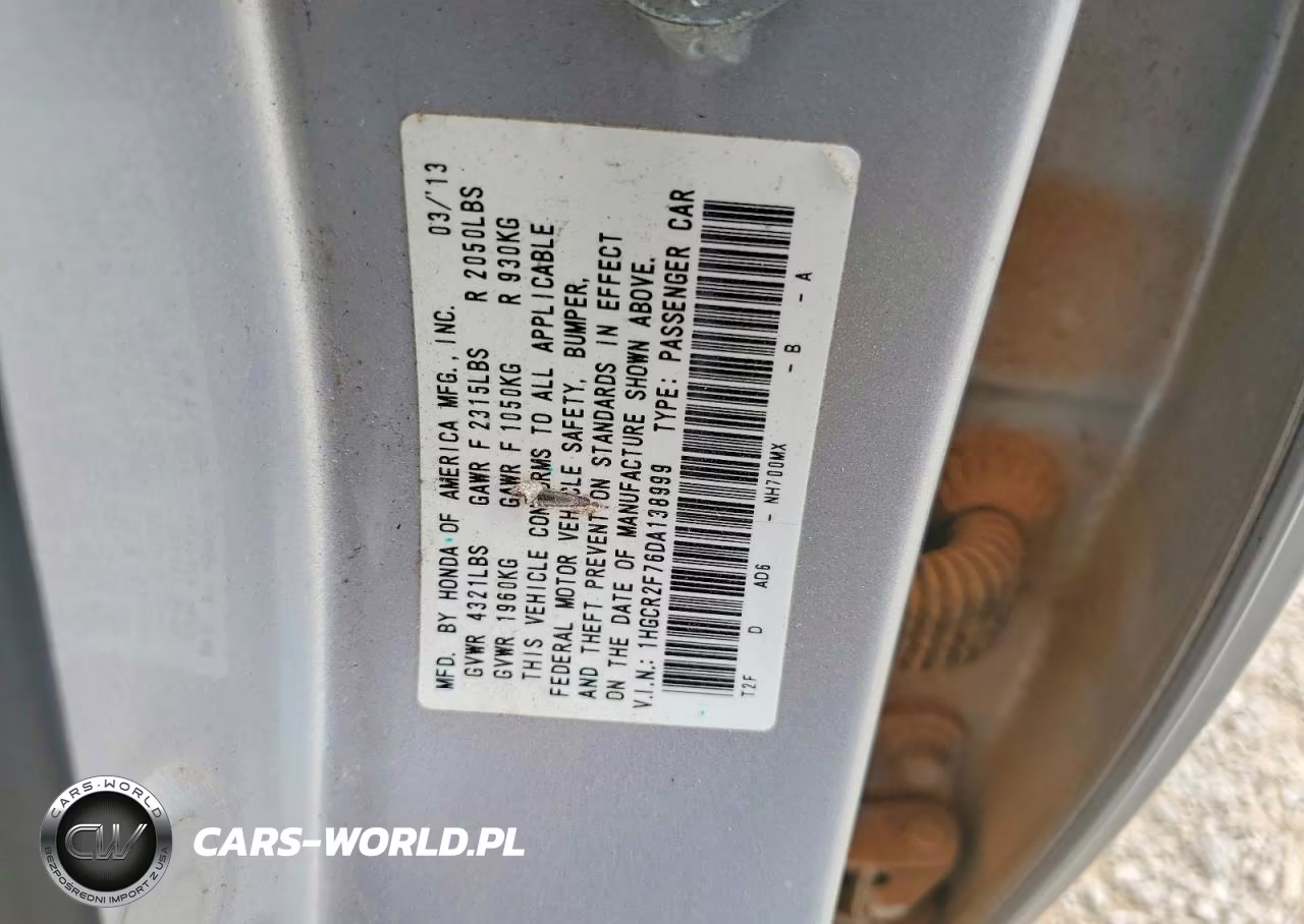 2013 Honda Accord Ex VIN:1HGCR2F76DA138999 - 12