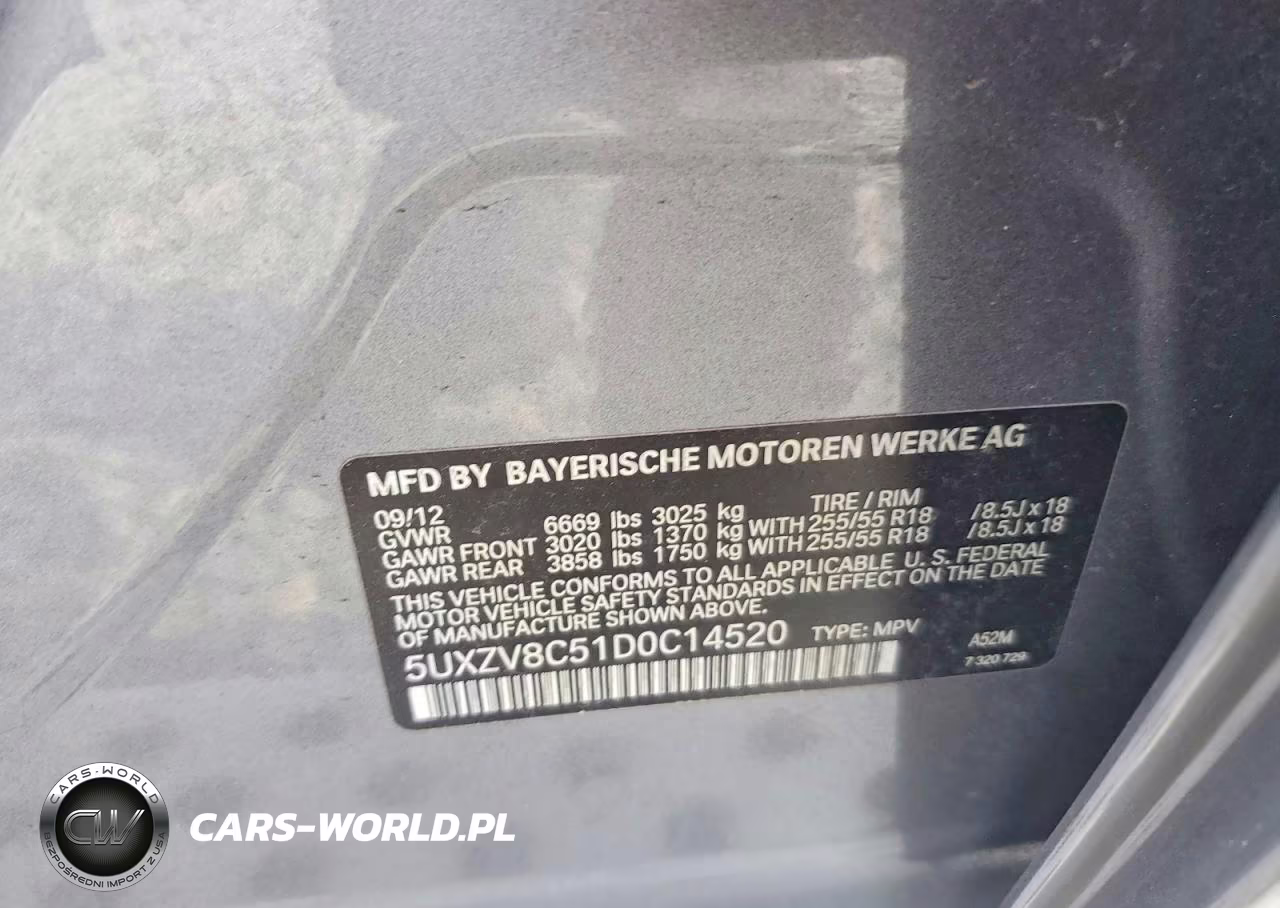 2013 BMW X5 xDrive50I VIN:5UXZV8C51D0C14520 - 12