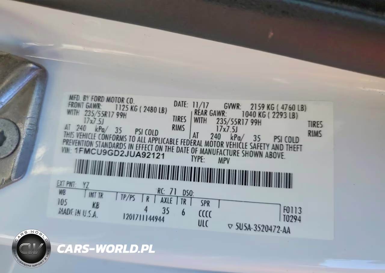 2018 Ford Escape Se VIN:1FMCU9GD2JUA92121 - 12