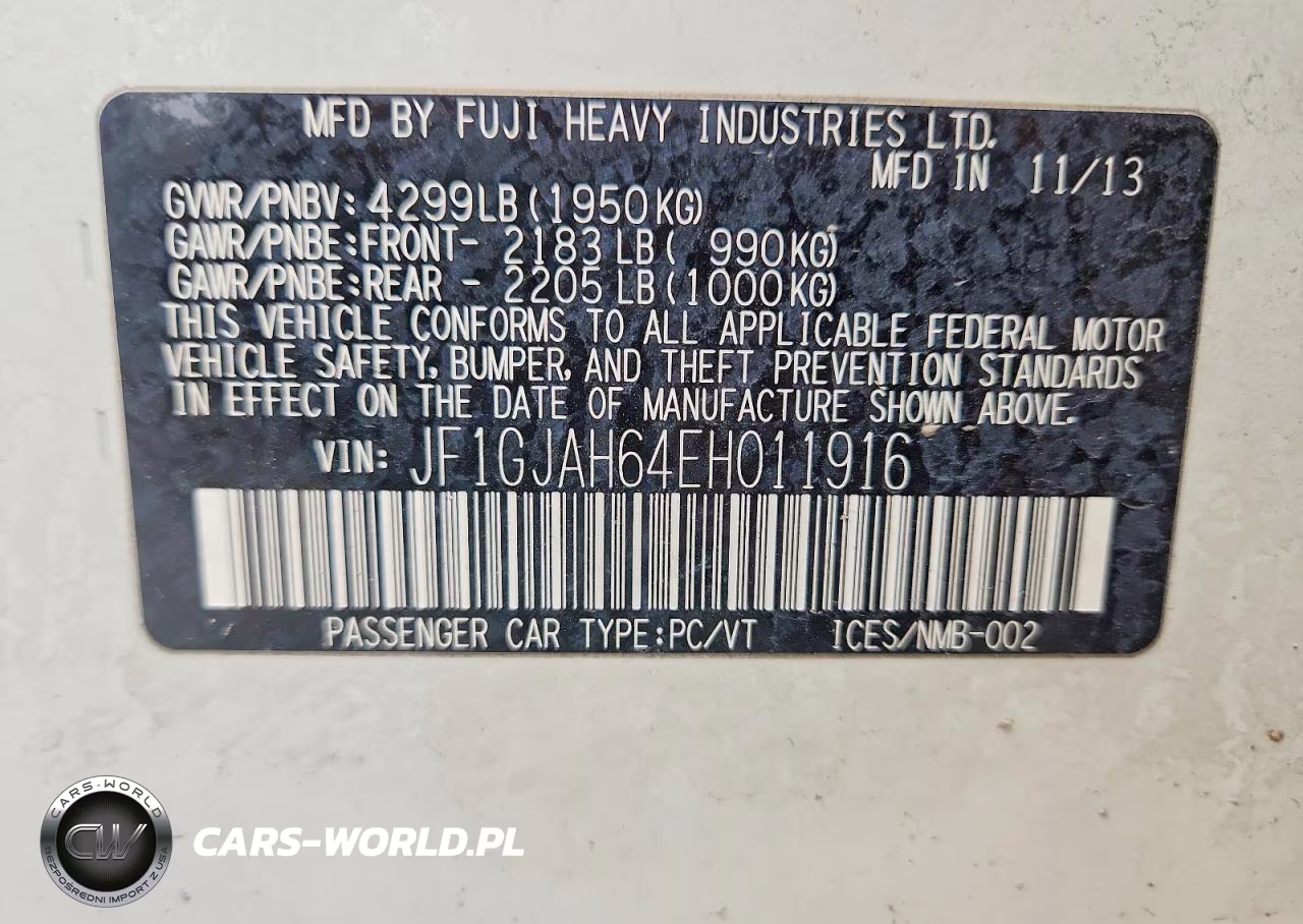 2014 Subaru Impreza Limited VIN:JF1GJAH64EH011916 - 13