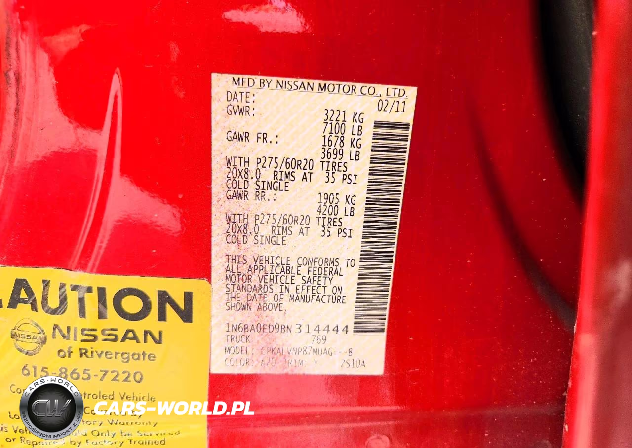 2011 Nissan Titan Sv VIN:1N6BA0ED9BN314444 - 12