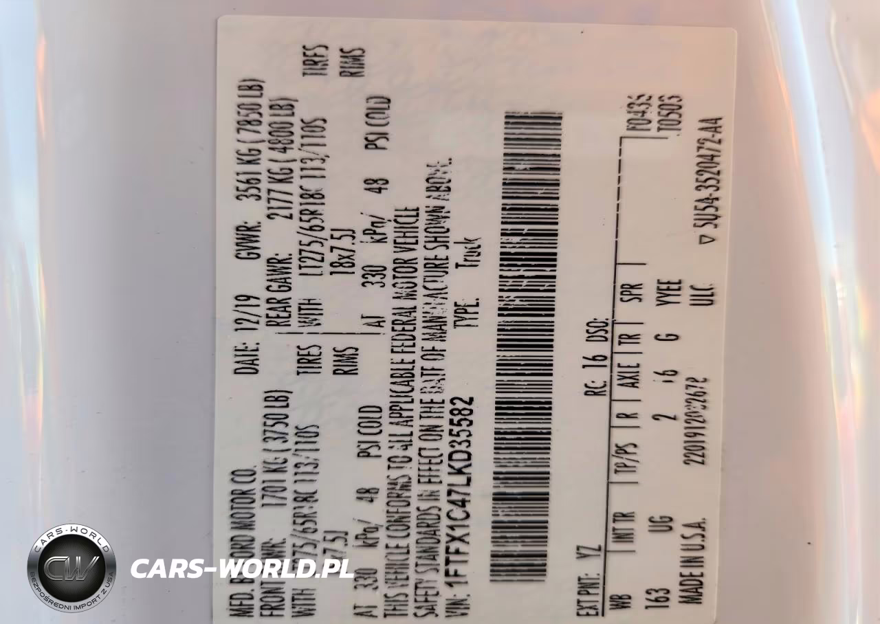 2020 Ford F150 Super Cab VIN:1FTFX1C47LKD35582 - 12
