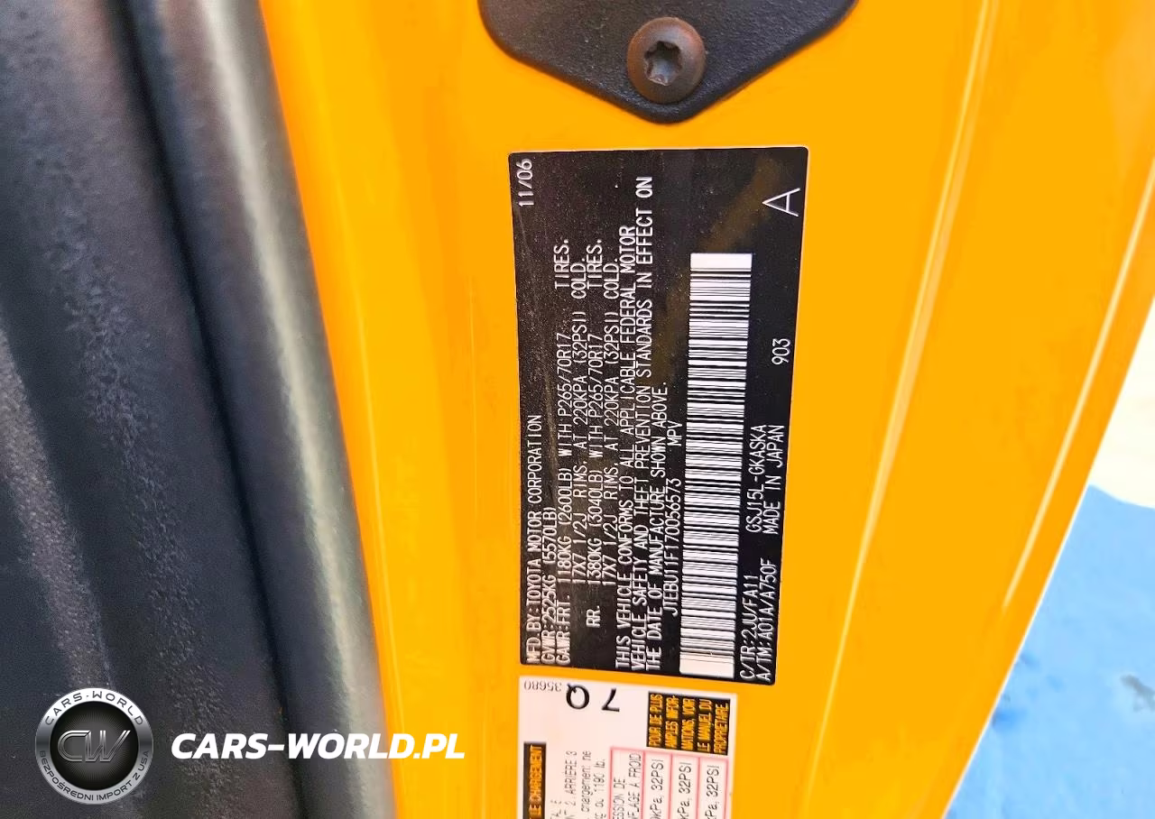 2007 Toyota Fj Cruiser Base VIN:JTEBU11F170056573 - 12