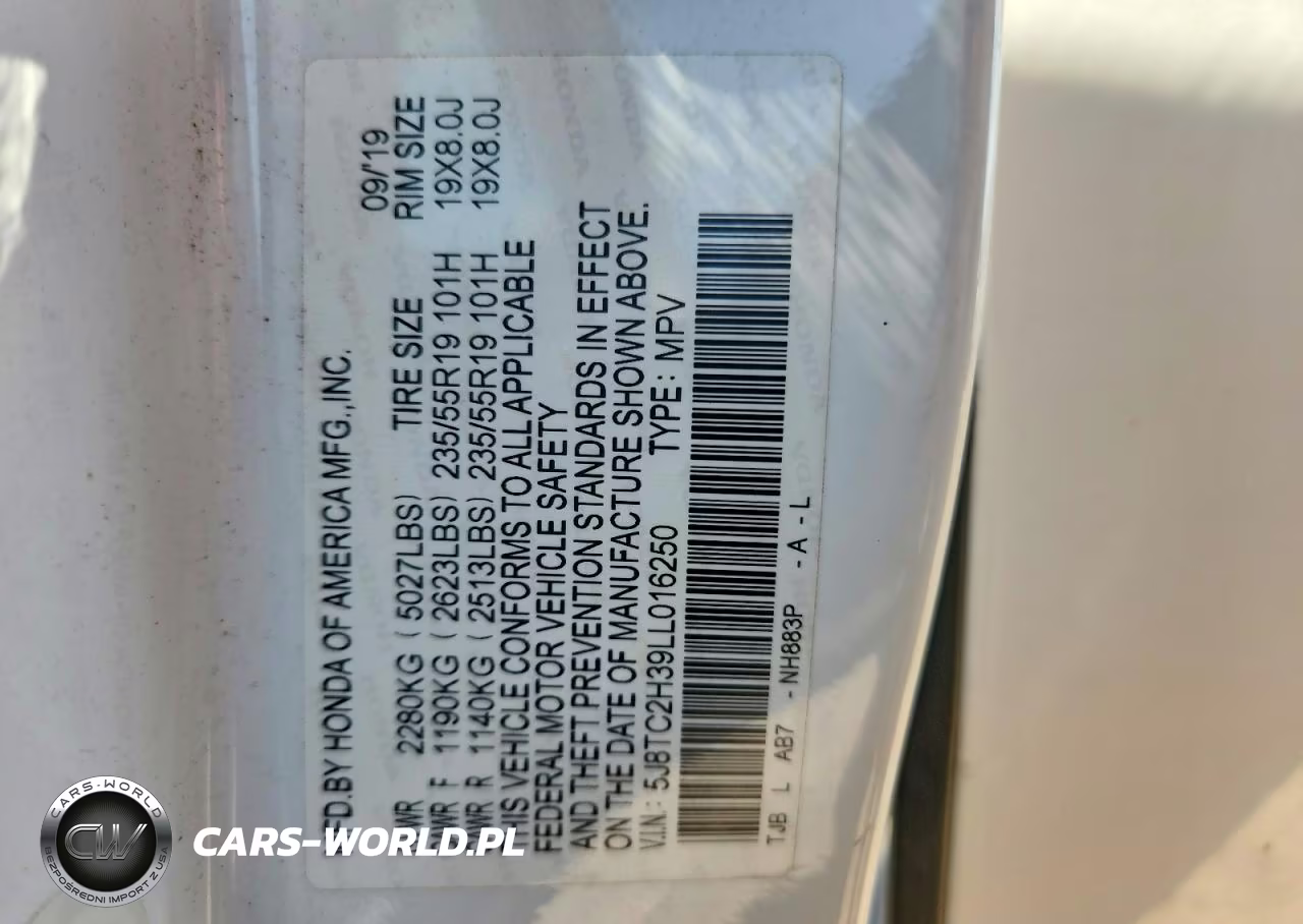 2020 Acura Rdx VIN:5J8TC2H39LL016250 - 12