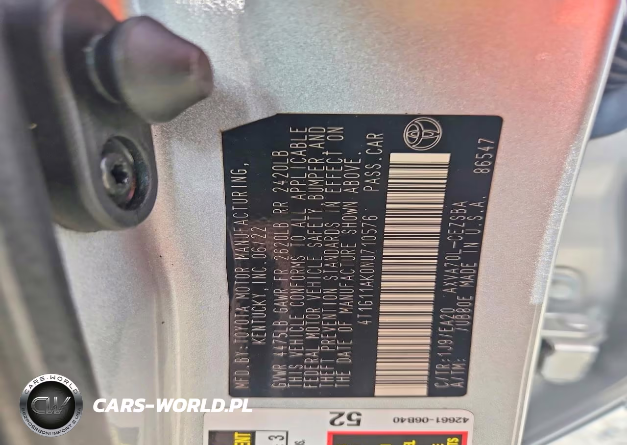 2022 Toyota Camry Se VIN:4T1G11AK0NU710576 - 13