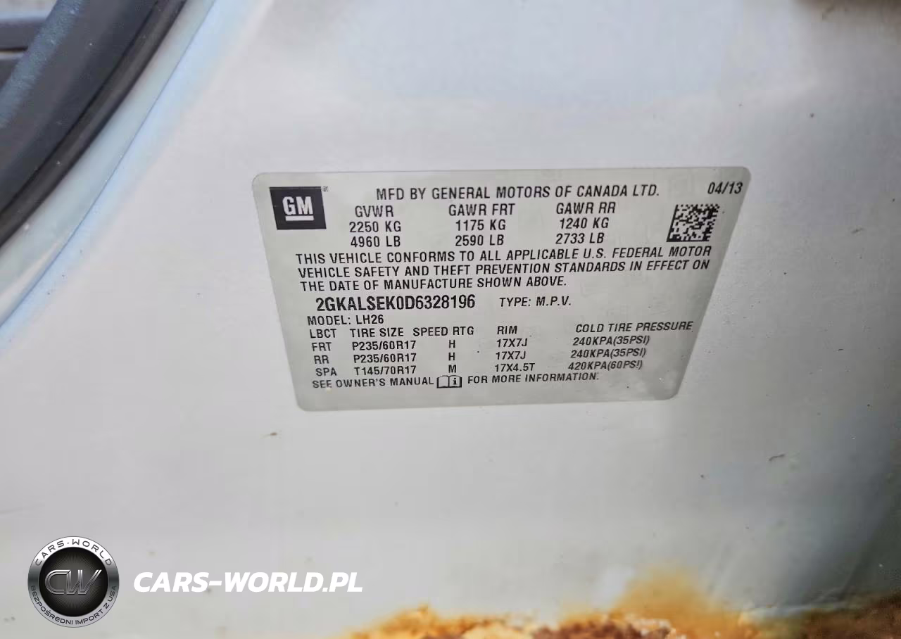 2013 GMC Terrain Sle VIN:2GKALSEK0D6328196 - 14