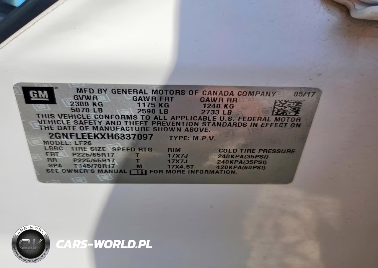 2017 Chevrolet Equinox VIN:2GNFLEEKXH6337097 - 14