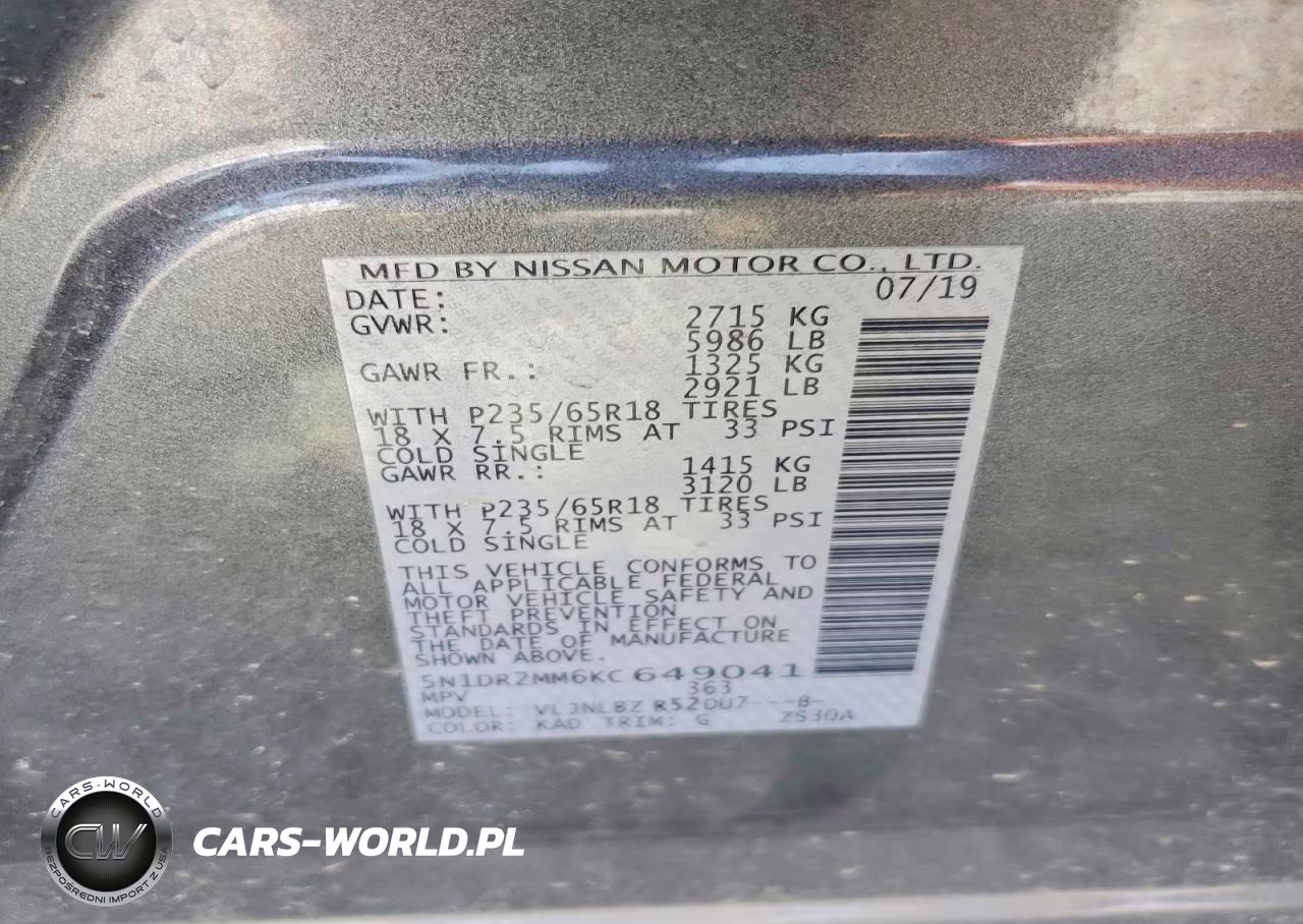 2019 Nissan Pathfinder S VIN:5N1DR2MM6KC649041 - 13