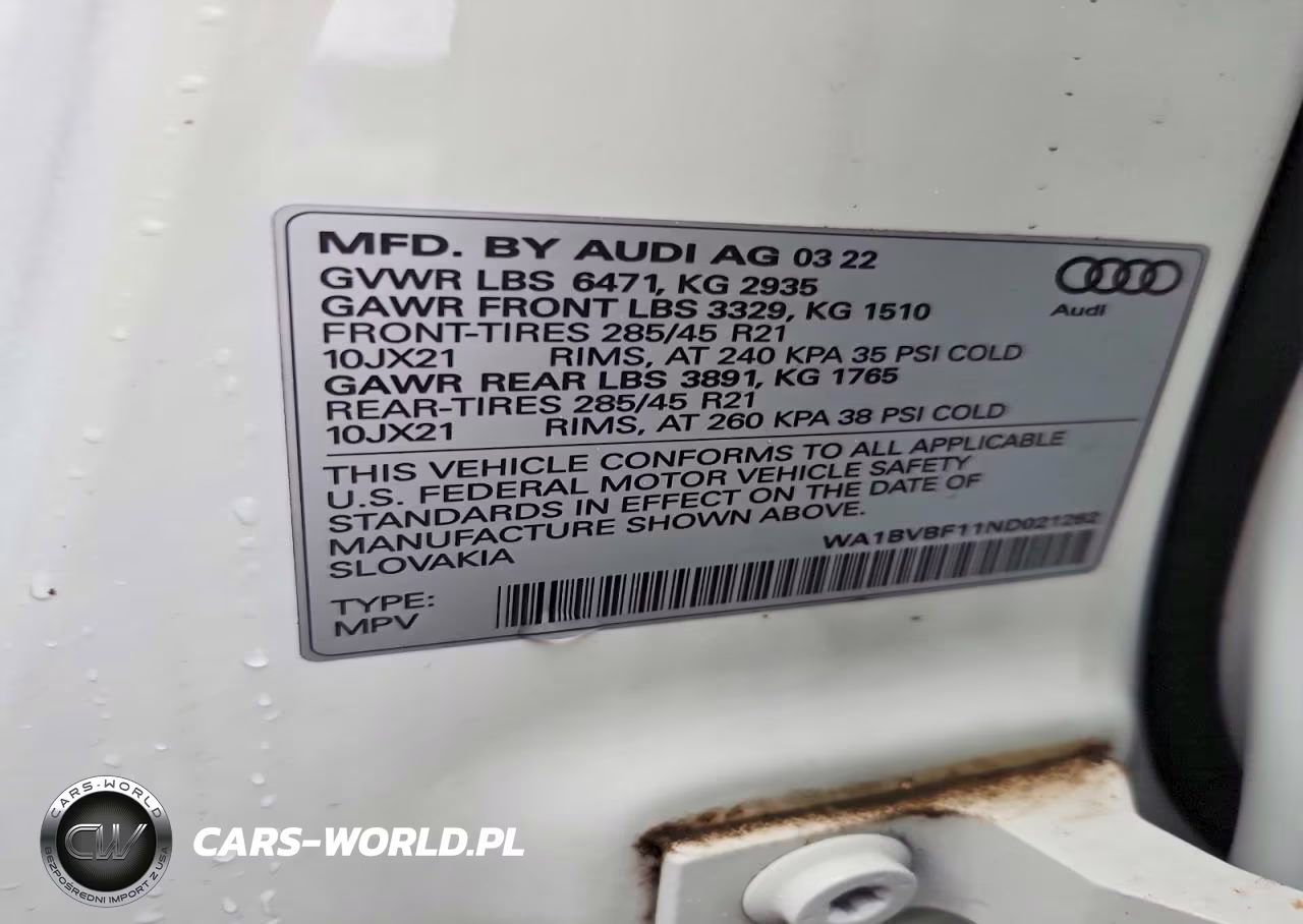 2022 Audi Q8 Premium Plus VIN:WA1BVBF11ND021262 - 13