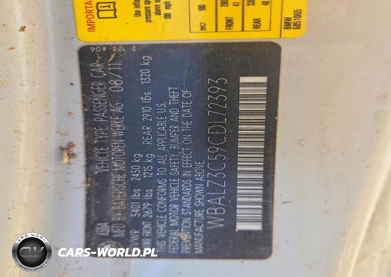 2012 BMW 650 I VIN:WBALZ3C59CDL72393 - 13