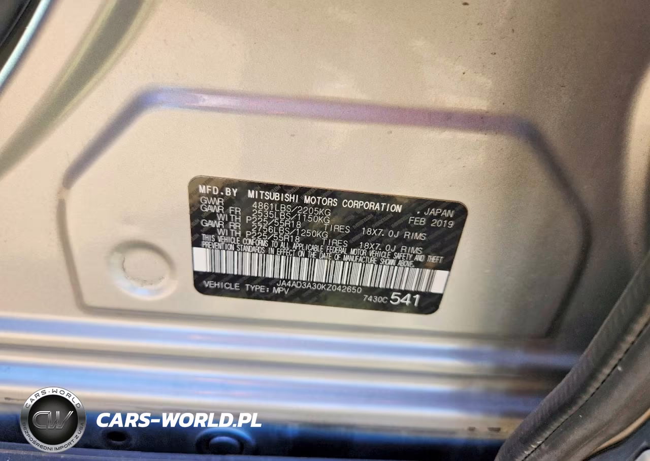 2019 Mitsubishi Outlander Se VIN:JA4AD3A30KZ042650 - 12