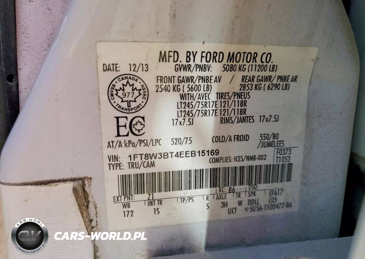 2014 Ford F350 Super Duty VIN:1FT8W3BT4EEB15169 - 13