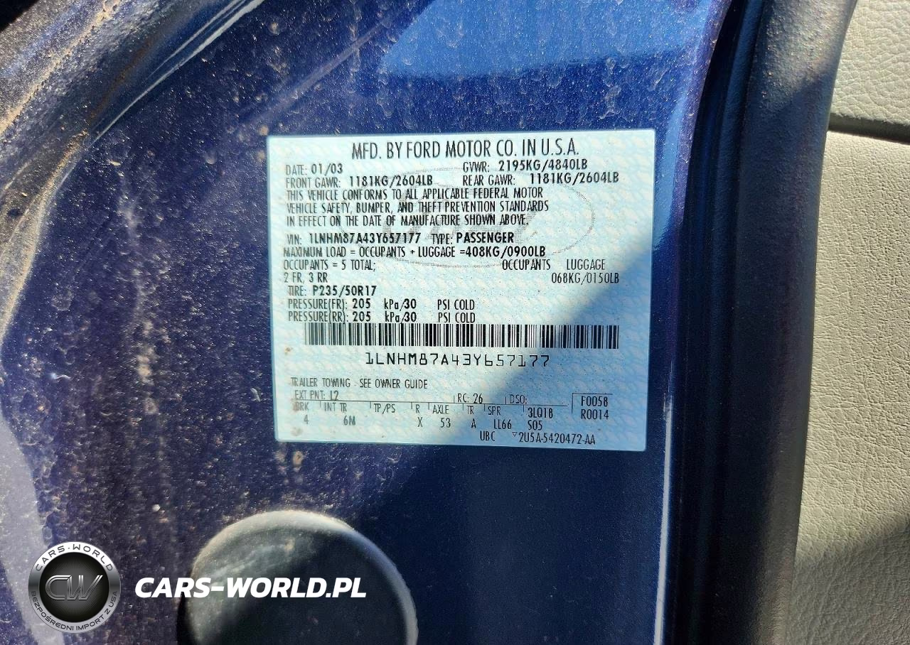 2003 Lincoln Ls VIN:1LNHM87A43Y657177 - 12