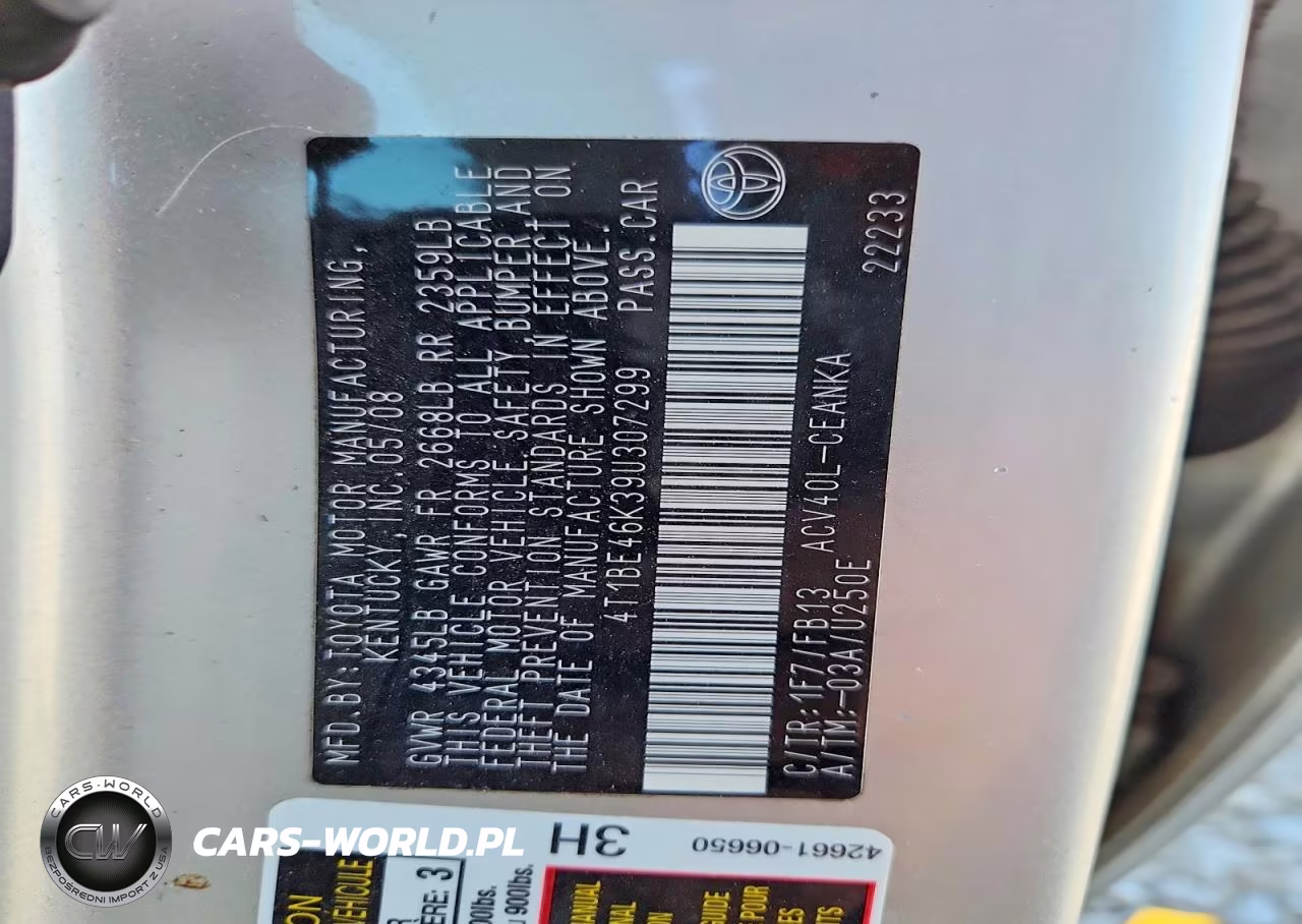 2009 Toyota Camry Le VIN:4T1BE46K39U307299 - 12