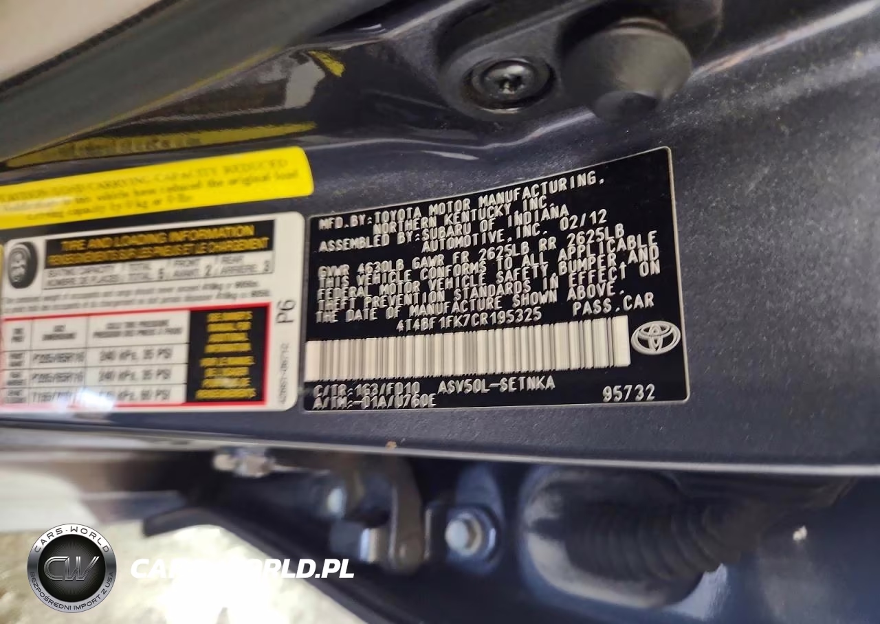 2012 Toyota Camry Le VIN:4T4BF1FK7CR195325 - 12