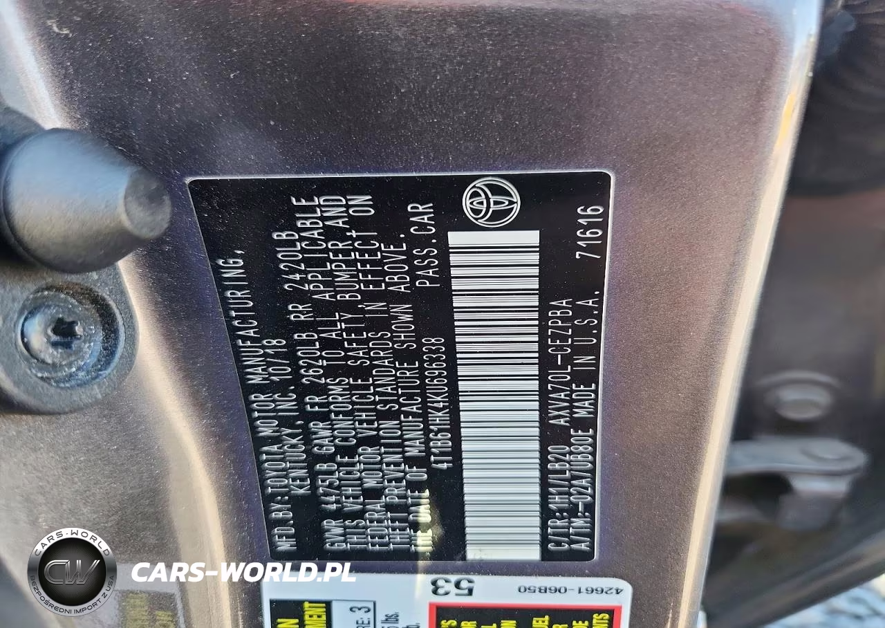2019 Toyota Camry Xse VIN:4T1B61HK4KU696338 - 12