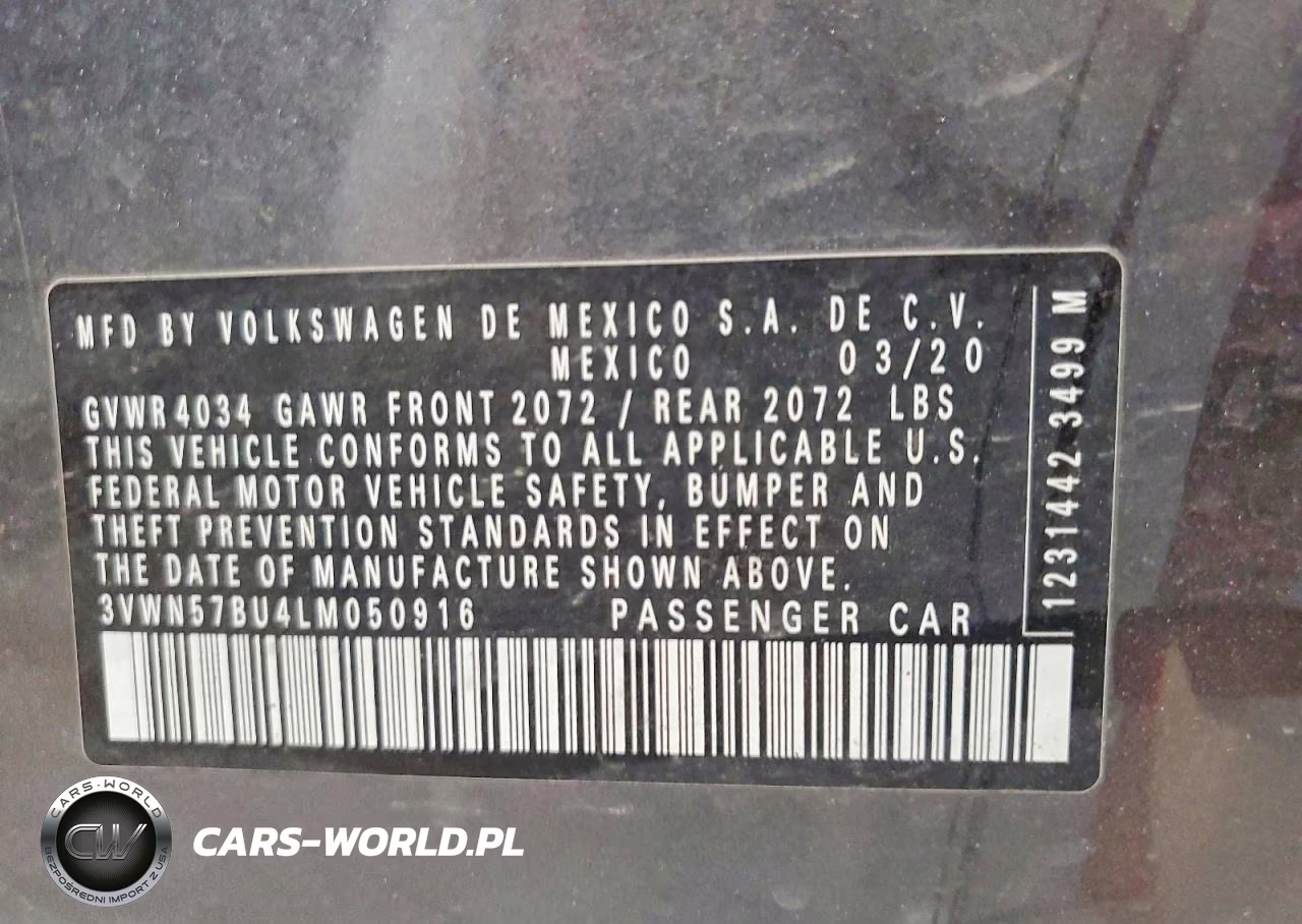 2020 Volkswagen Jetta S VIN:3VWN57BU4LM050916 - 12