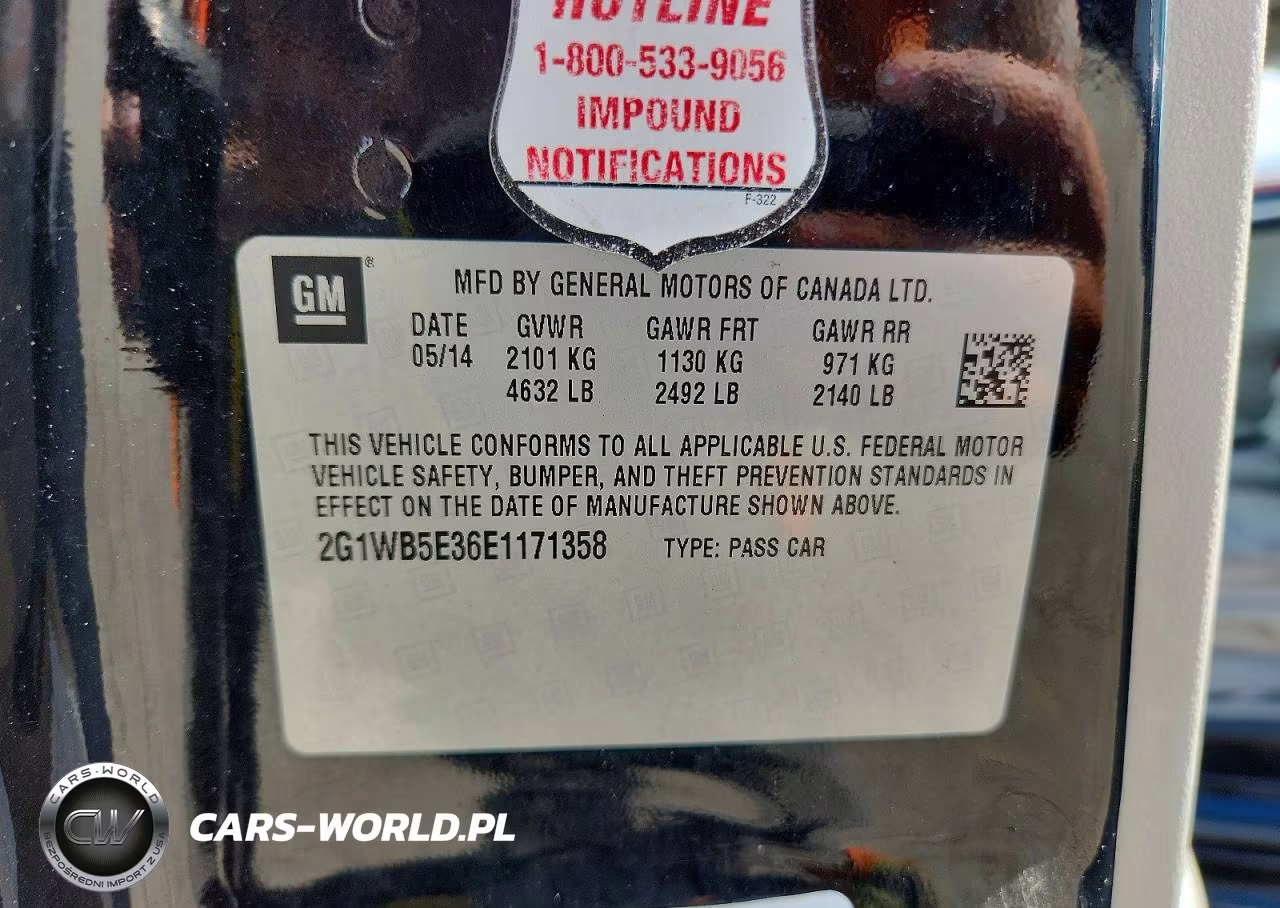 2014 Chevrolet Impala Limited VIN:2G1WB5E36E1171358 - 12