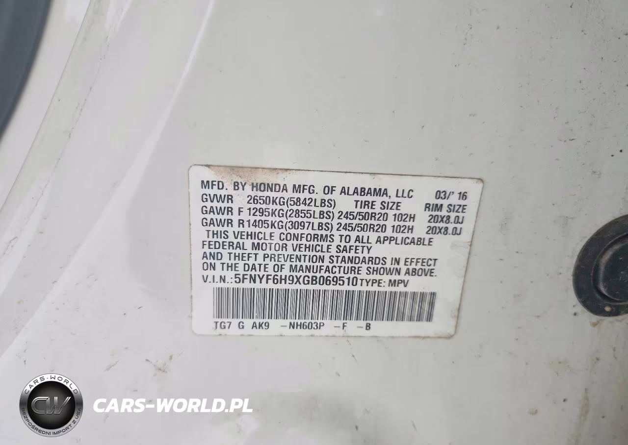 2016 Honda Pilot Touring VIN:5FNYF6H9XGB069510 - 13