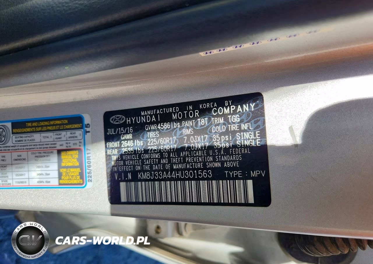 2017 Hyundai Tucson Se VIN:KM8J33A44HU301563 - 13