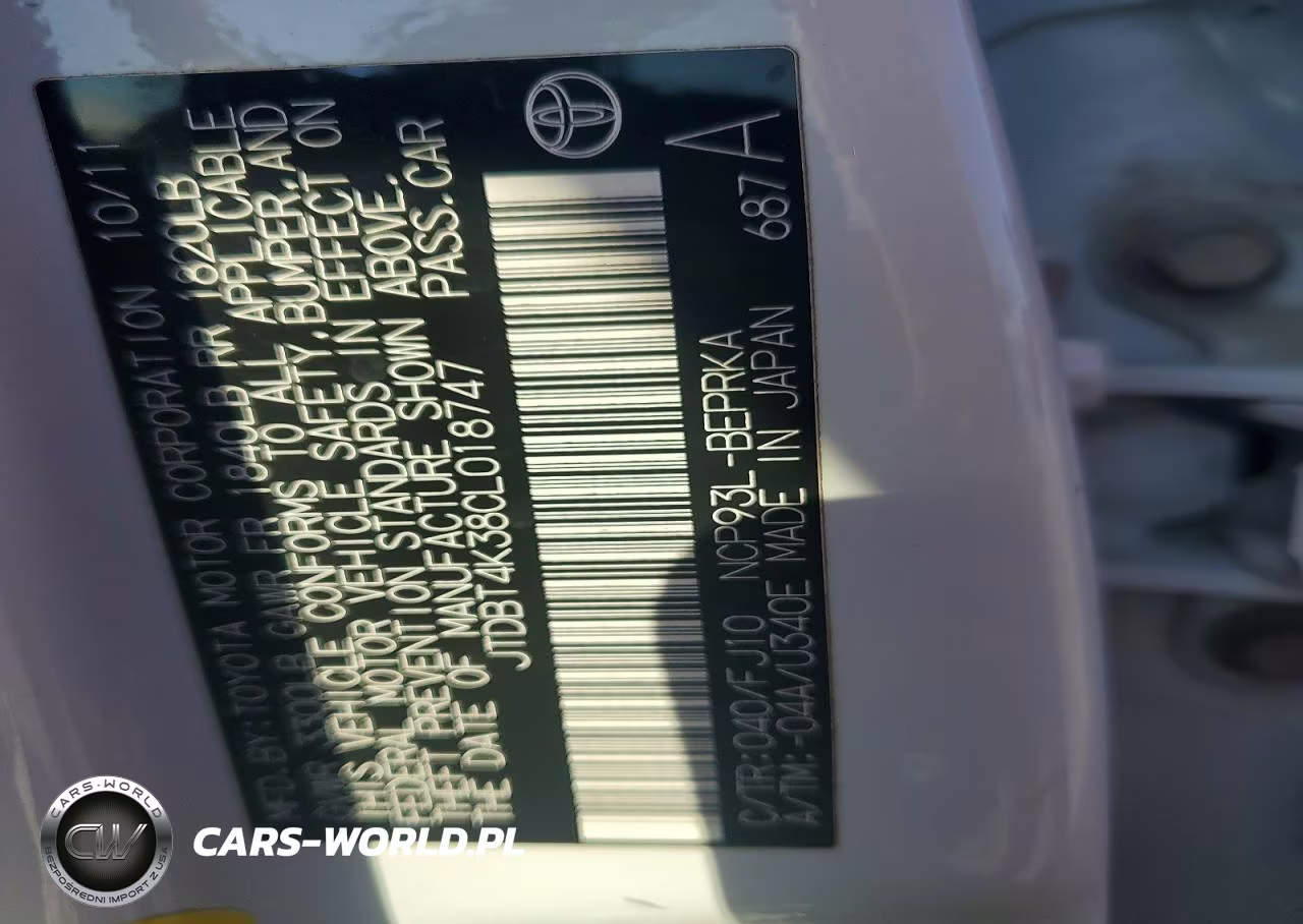 2012 Toyota Yaris Fleet VIN:JTDBT4K38CL018747 - 12