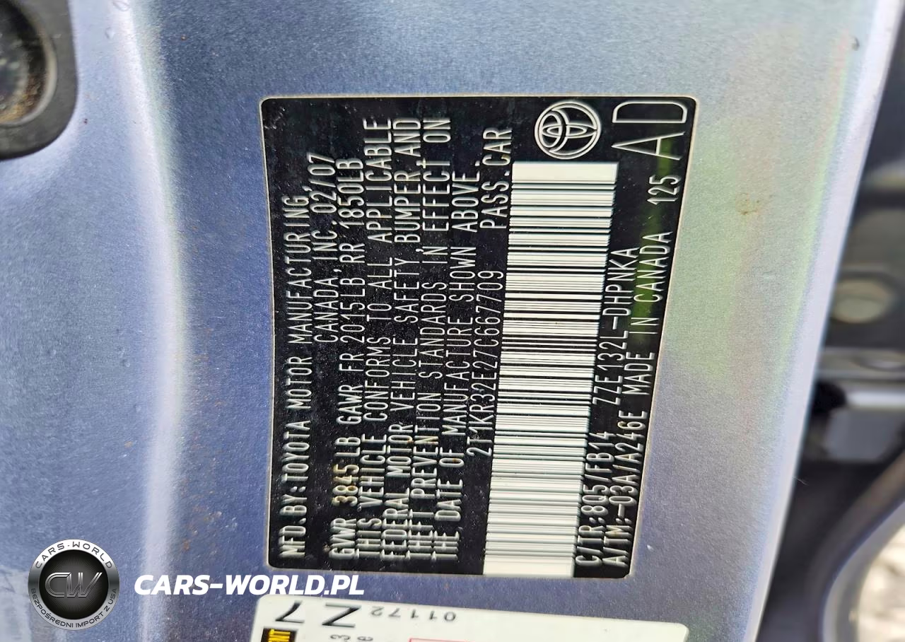 2007 Toyota Matrix Xr VIN:2T1KR32E27C667709 - 13