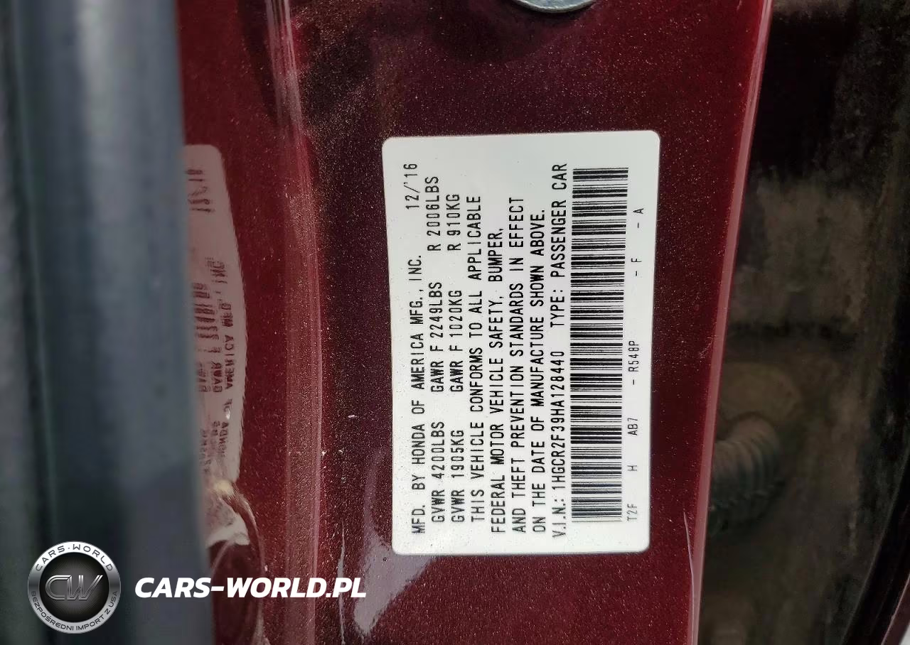 2017 Honda Accord Lx VIN:1HGCR2F39HA128440 - 13