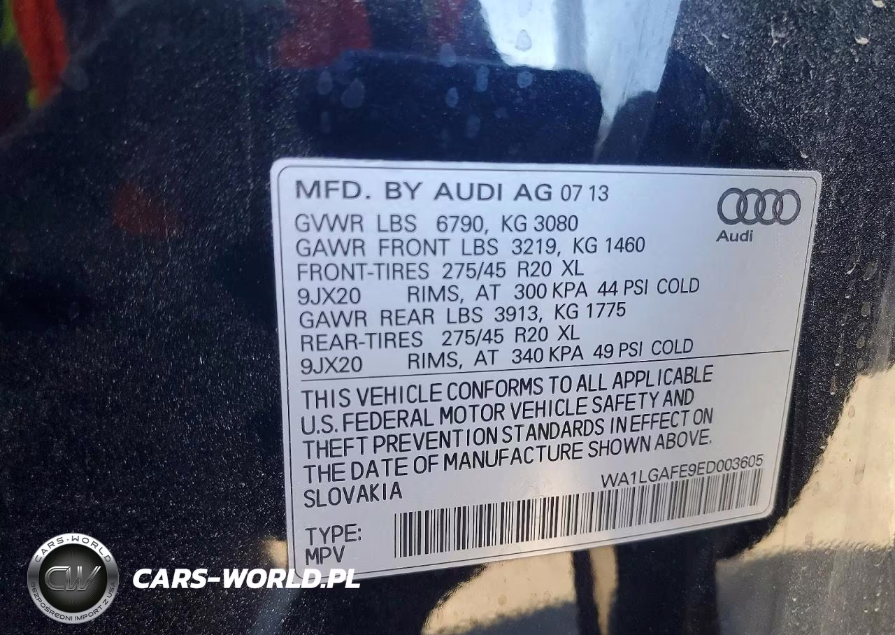 2014 Audi Q7 3.0T Premium VIN:WA1LGAFE9ED003605 - 13