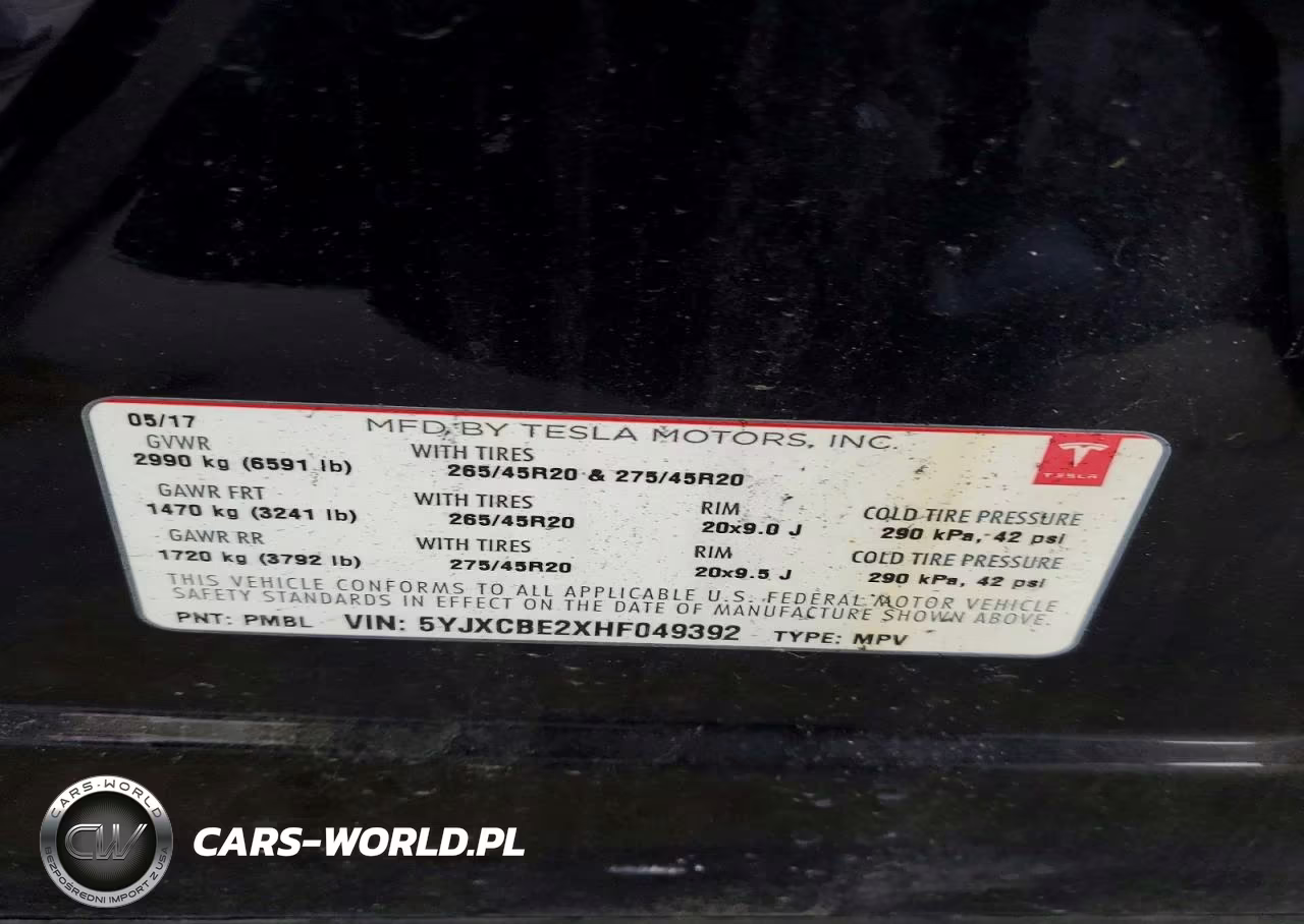 2017 Tesla Model X VIN:5YJXCBE2XHF049392 - 14
