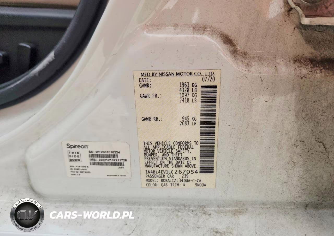 2020 Nissan Altima Sl VIN:1N4BL4EV1LC267054 - 13