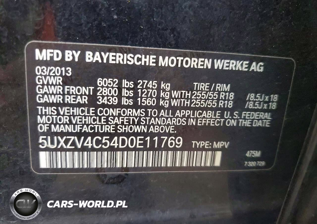 2013 BMW X5 xDrive35I VIN:5UXZV4C54D0E11769 - 13