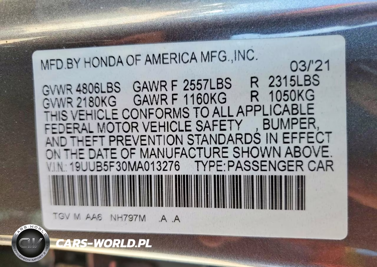 2021 Acura Tlx VIN:19UUB5F30MA013276 - 13