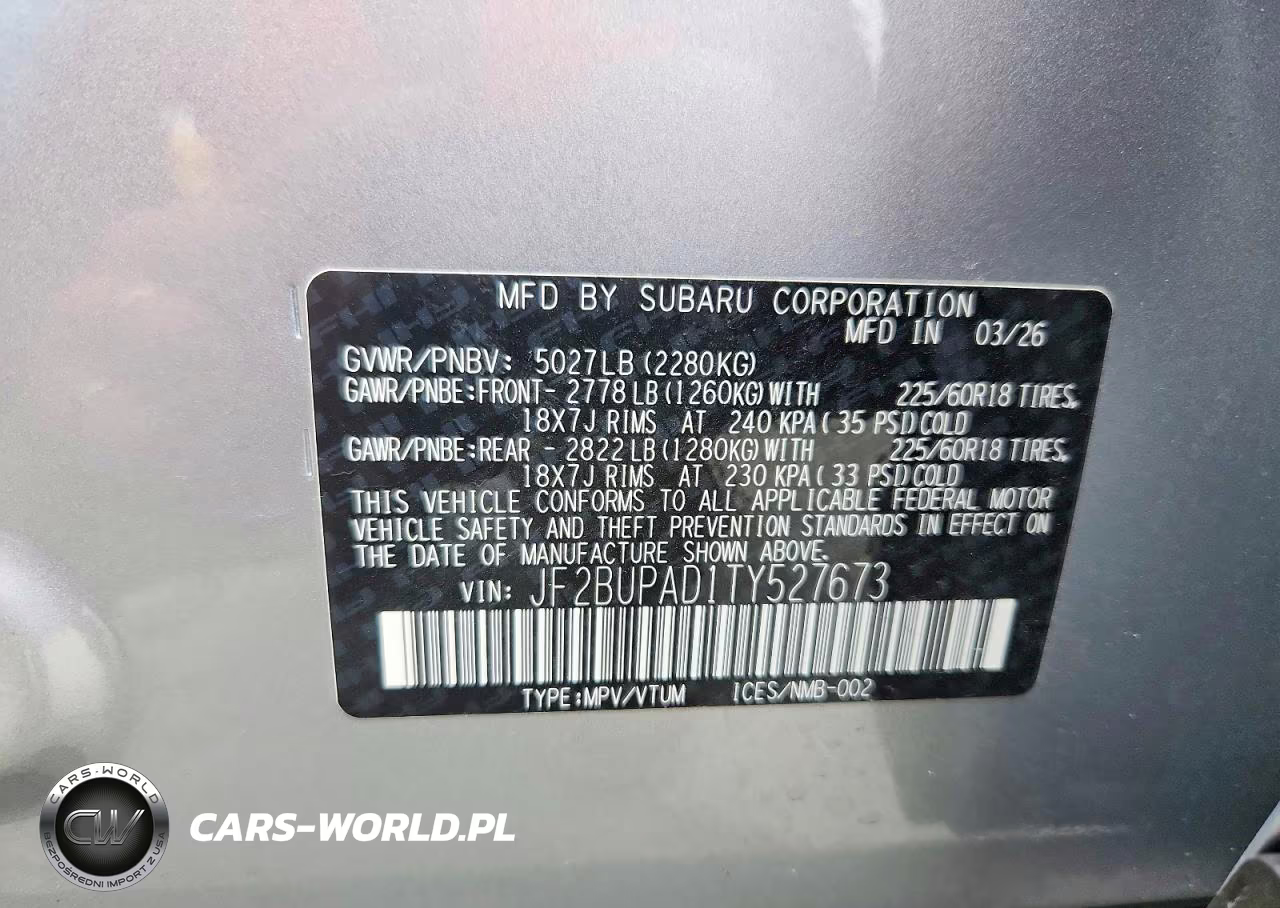 2026 Subaru Outback Premium VIN:JF2BUPAD1TY527673 - 13