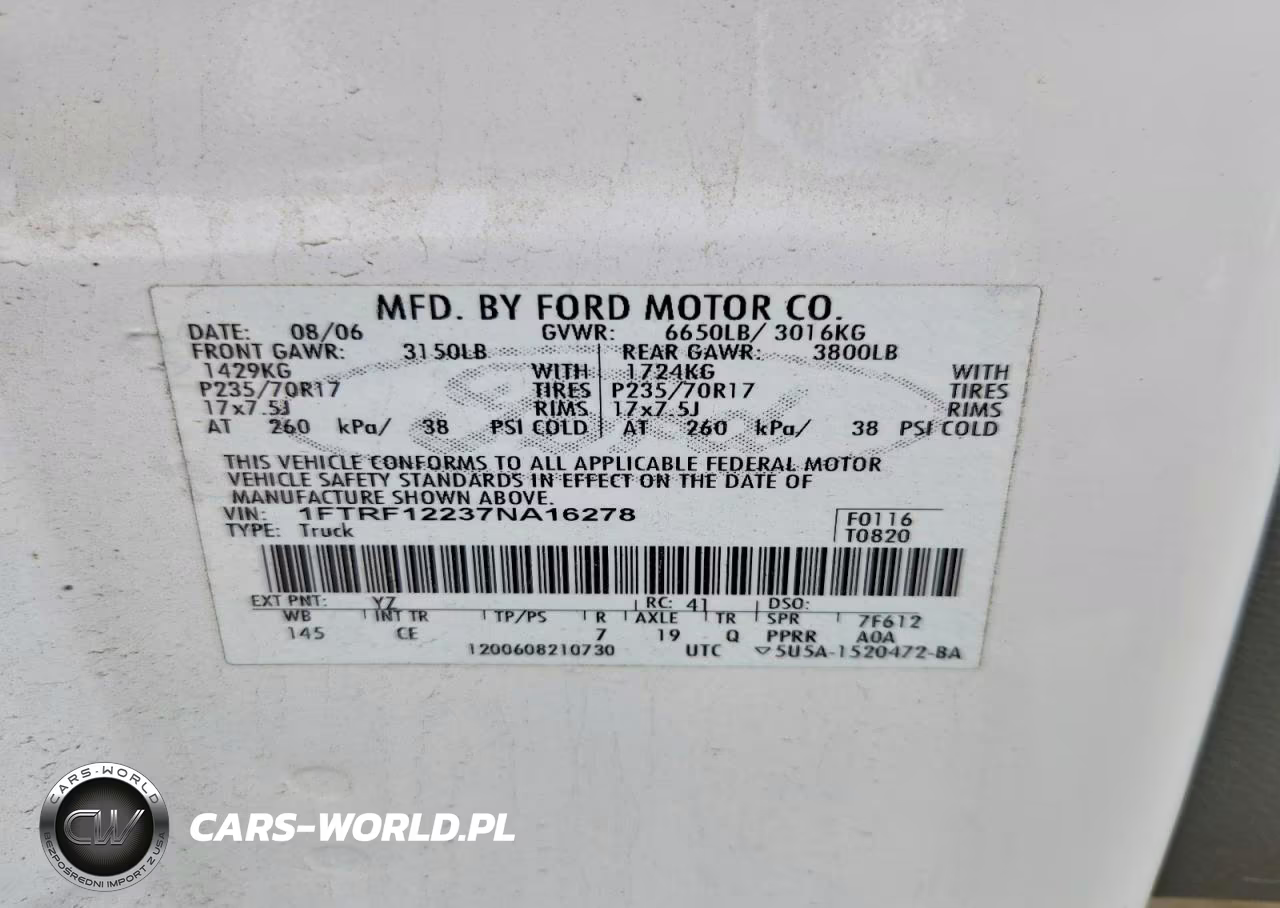 2007 Ford F150 VIN:1FTRF12237NA16278 - 12