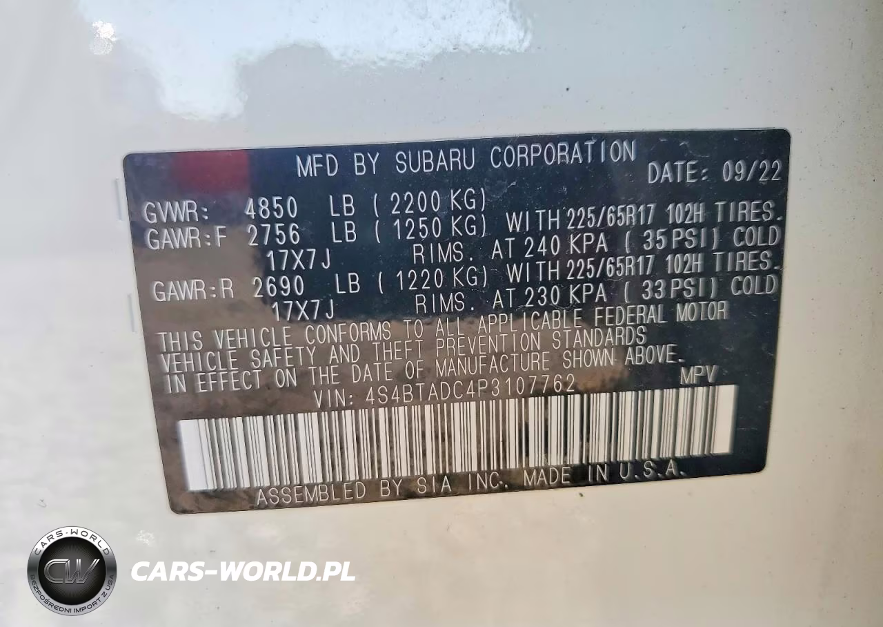 2023 Subaru Outback Premium VIN:4S4BTADC4P3107762 - 13