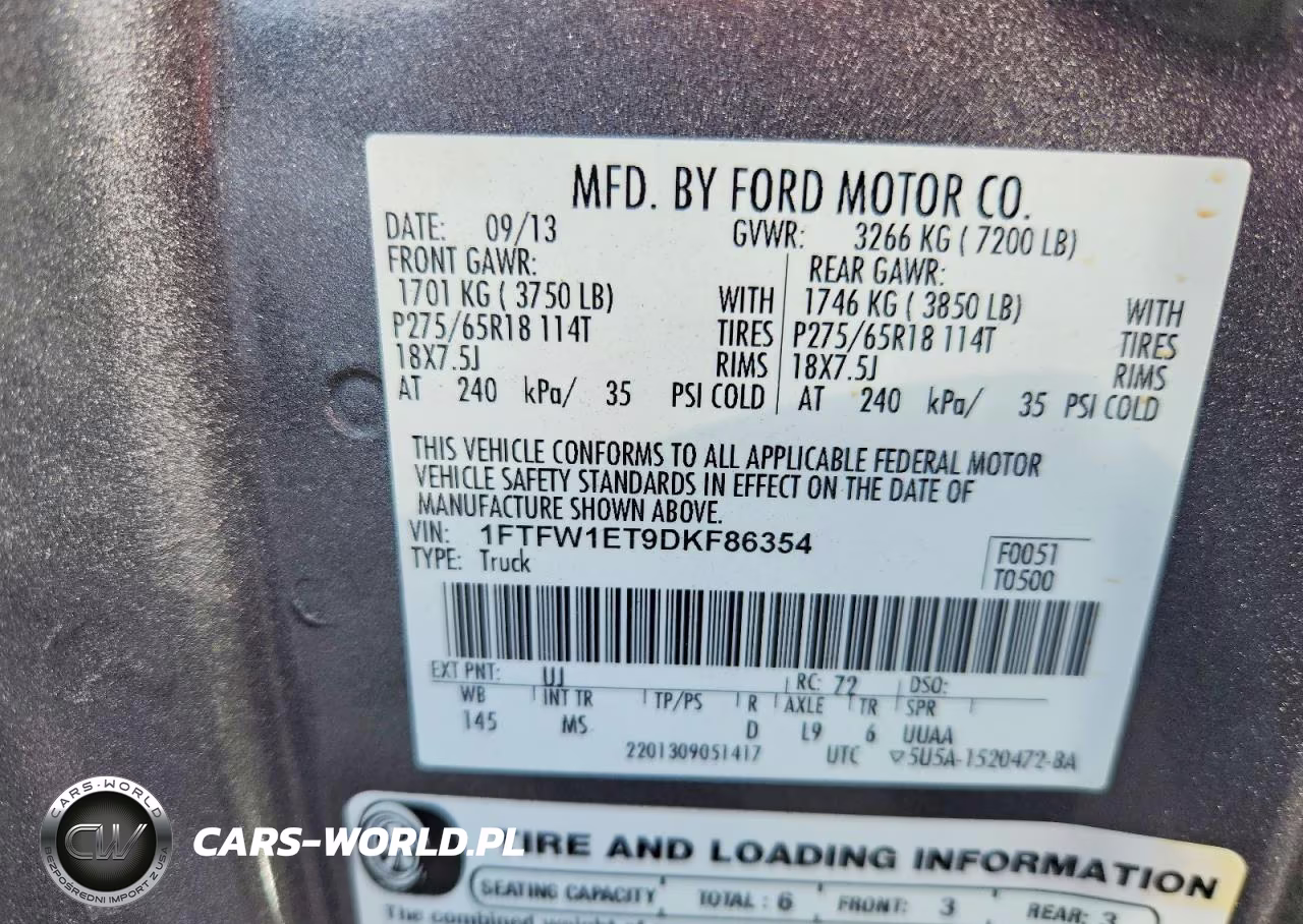 2013 Ford F-150 Fx2 Supercab 1 VIN:1FTFW1ET9DKF86354 - 12