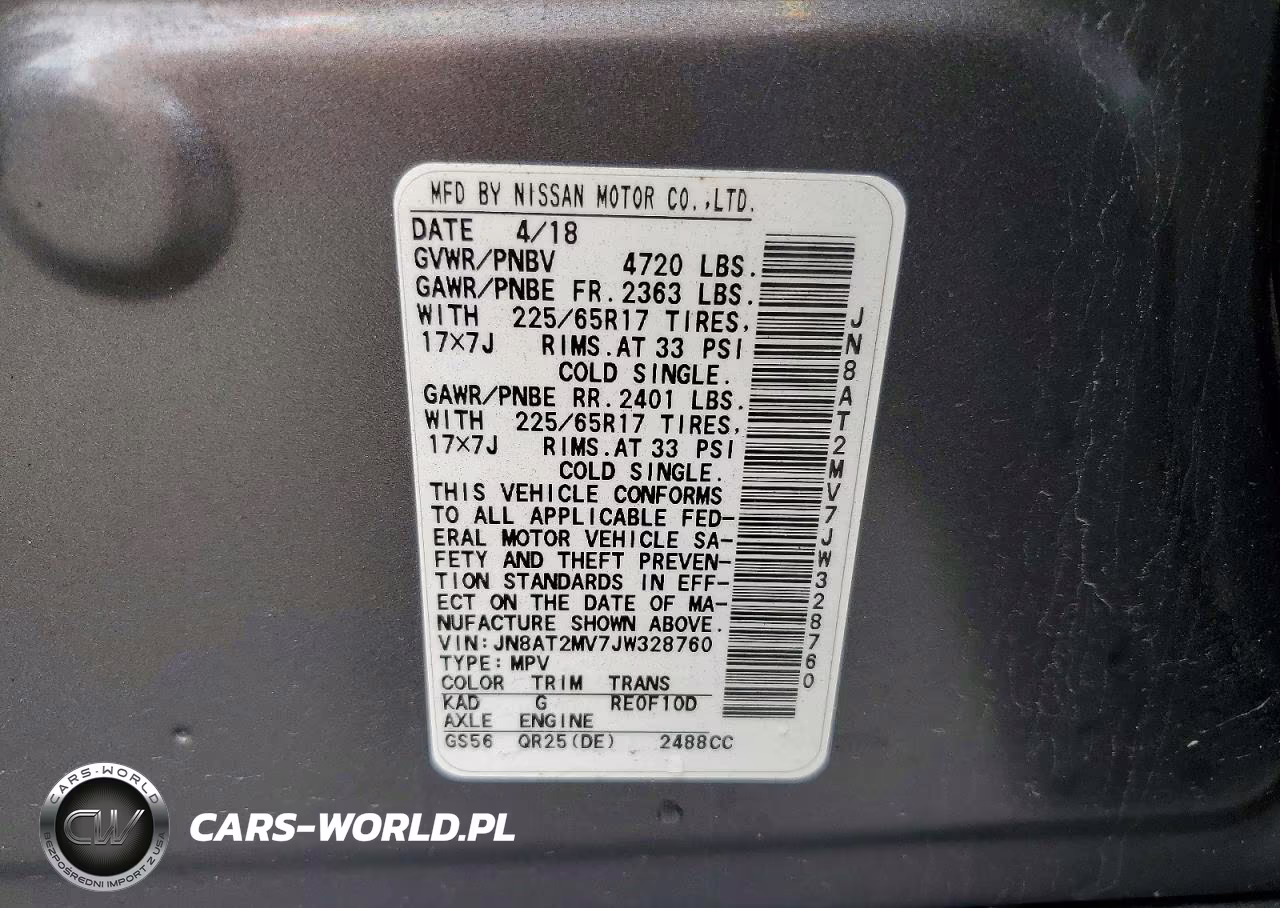2018 Nissan Rogue Sv VIN:JN8AT2MV7JW328760 - 13