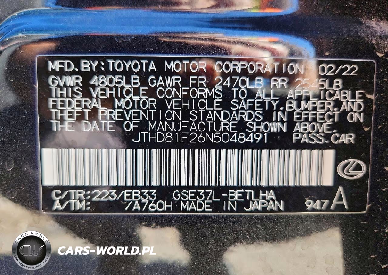2022 Lexus Is 300 VIN:JTHD81F26N5048491 - 12