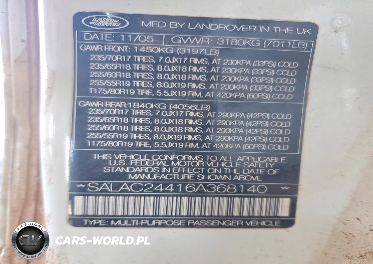 2006 Land Rover Lr3 VIN:SALAC24416A368140 - 12