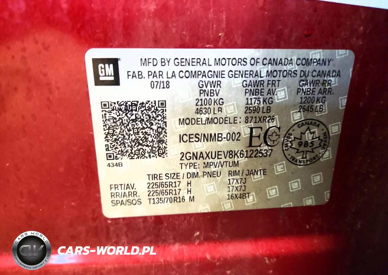 2019 Chevrolet Equinox Lt VIN:2GNAXUEV8K6122537 - 13