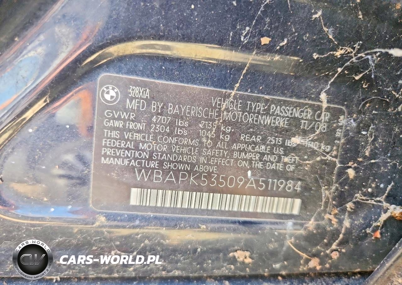 2009 BMW 328 Xi Sulev VIN:WBAPK53509A511984 - 12